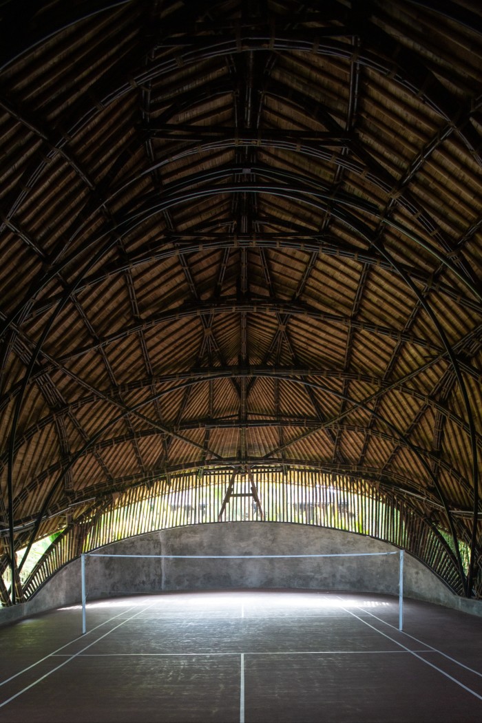 The badminton court at Rumah Hujan, designed with Elora Hardy of Ibuku