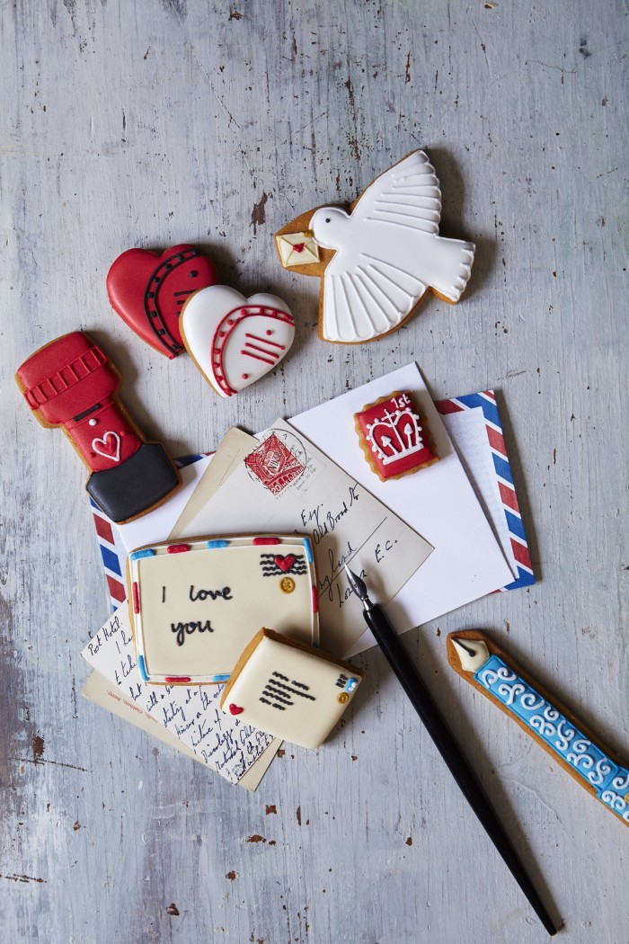 Love Letters biscuits by Biscuiteers (in the Biscuiteers Book of Iced Gifts, £20)