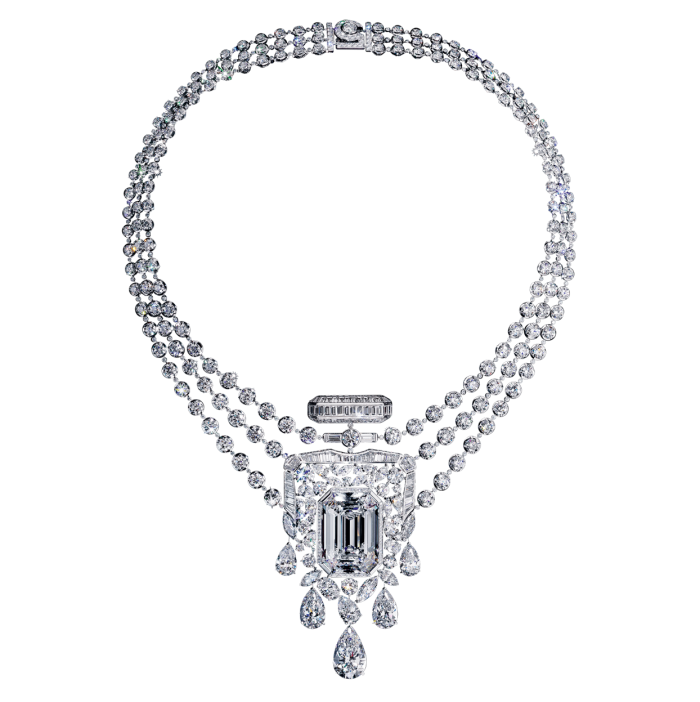 Chanel No 5 High Jewellery white-gold and diamond 55.55 necklace (not for sale)