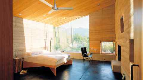 A light-filled bedroom in Studio Rick Joy’s Catalina House