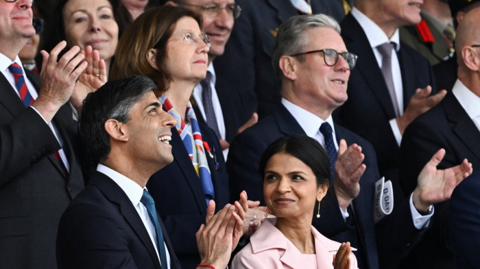 Prime Minister Rishi Sunak, left, and Labour leader Sir Keir Starmer, right, at a D-Day 80th anniversary commemoration event in Portsmouth on Wednesday  