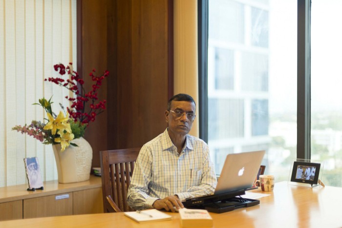 Chandra Shekhar Ghosh, managing director of Bandhan Bank, at his office in Salt Lake, Kolkata