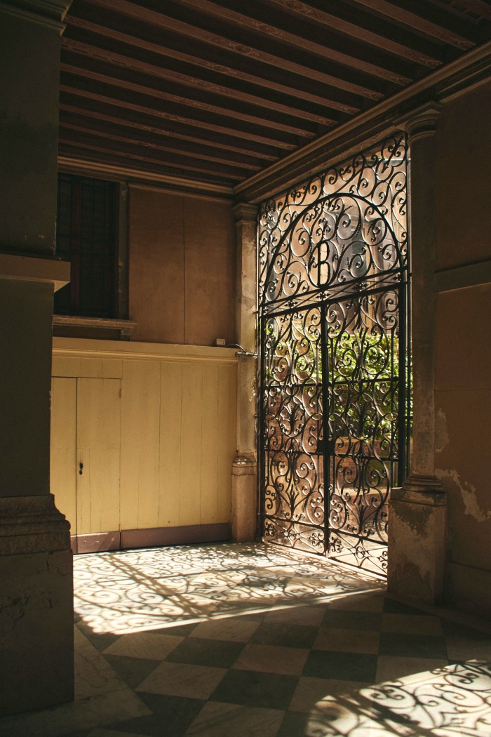The gate to the palazzo’s private courtyard