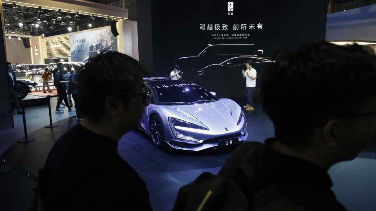 A BYD Co Yangwang U9 vehicle at the Shanghai Auto Show in Shanghai, China