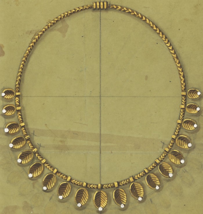 Cartier 1954 Grain de Café gold and diamond necklace