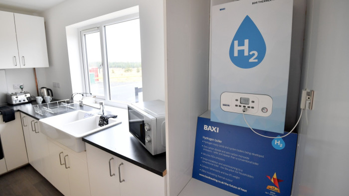 A Baxi hydrogen boiler inside a home near Carlisle, UK