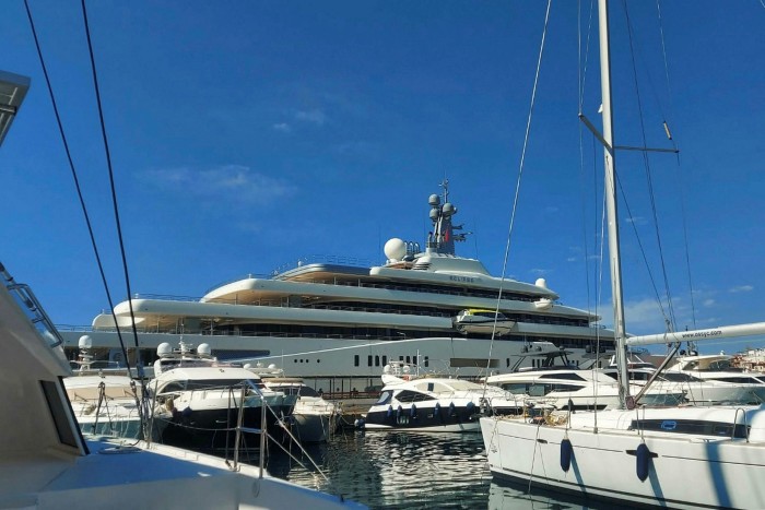 Luxury yacht “Eclipse”, belonging to Russian oligarch Roman Abramovich, is docked at the Aegean coastal resort of Marmaris