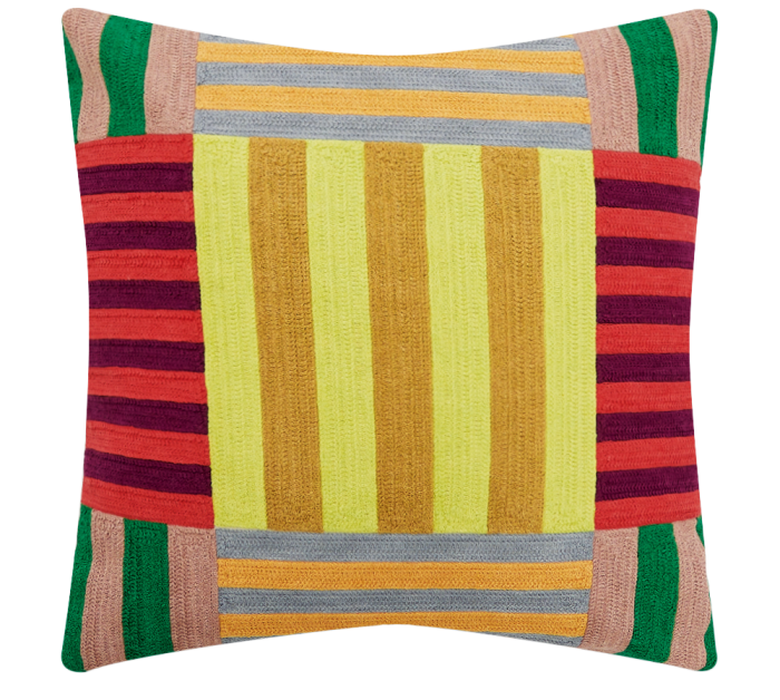 Dusen Dusen embroidered cotton stripe pillow, £78