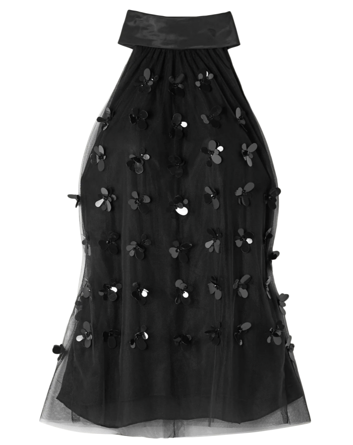 Carolina Herrera paillette-embellished tulle top, £2,685, net-a-porter.com