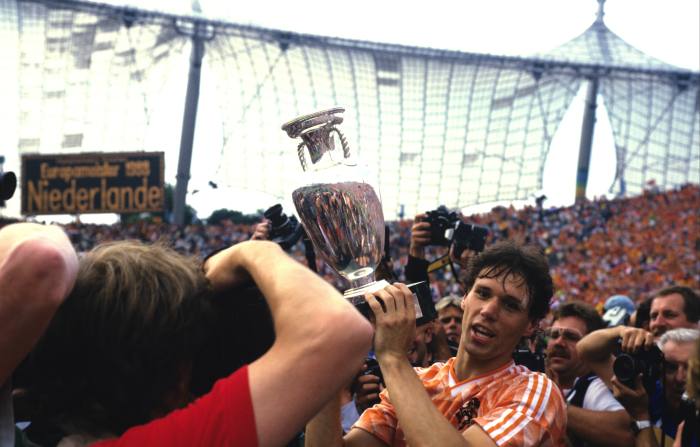 Marco van Basten during the European Championship final between Netherlands and USSR at the Olympia Stadium, June 25, 1988 in Munich, Germany