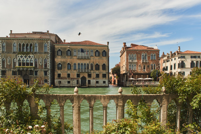 Venice’s Grand Canal palazzos seen from Malipiero’s balustrade