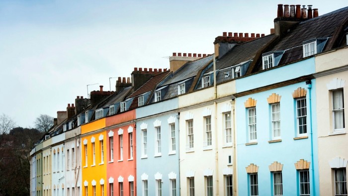 A colourful row of terraced houses