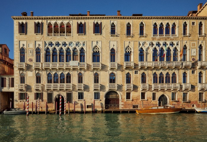 The palazzo’s façade on the grand canal
