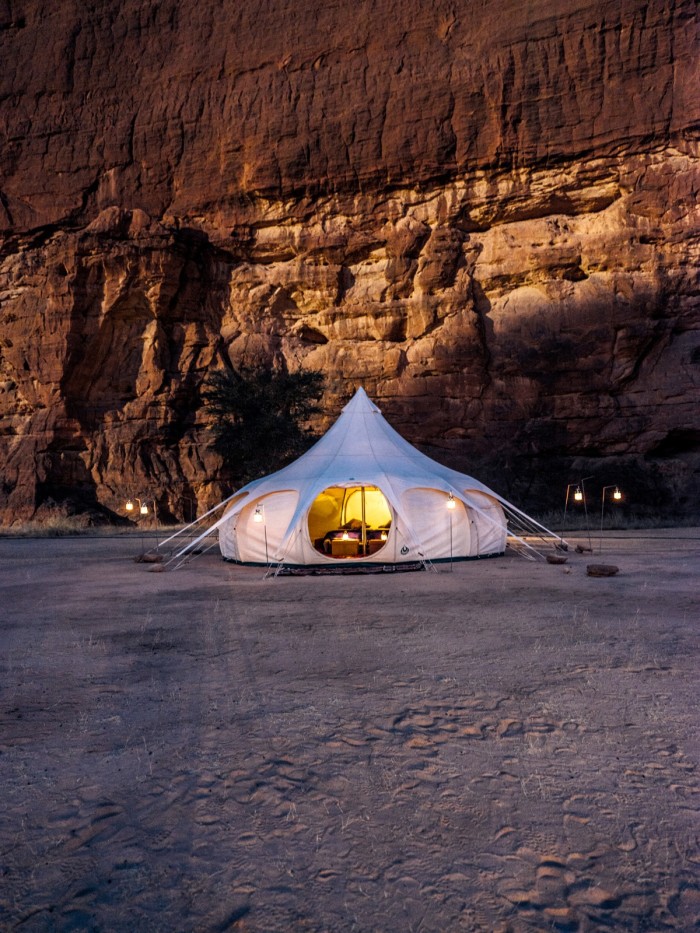 A guest tent at Warda Camp