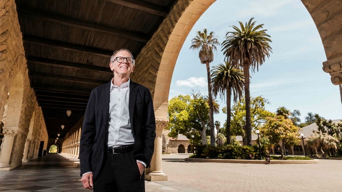 John Doerr photographed at Stanford University in Palo Alto, California on May 2, 2022