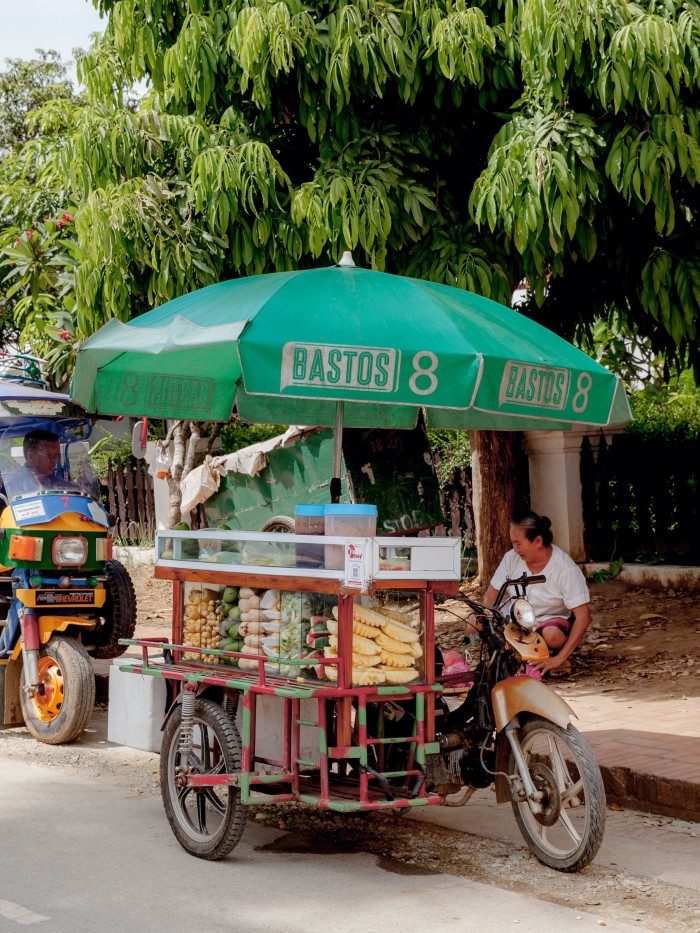 A street vendor selling fruit in Luang Prabang