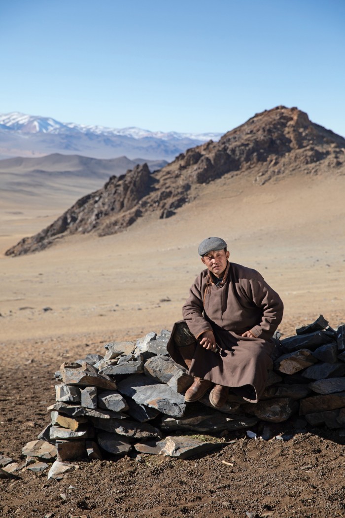 One of the Mongolian herdsmen who source cashmere for Oyuna and benefit directly from its sales