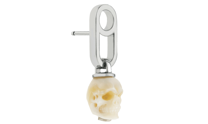 Silver and pearl Vanitas Skull earring, £175