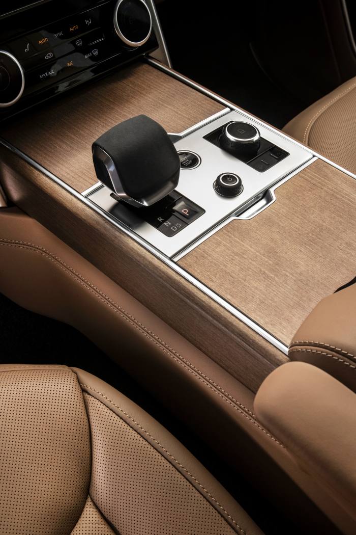 The central console of the new car