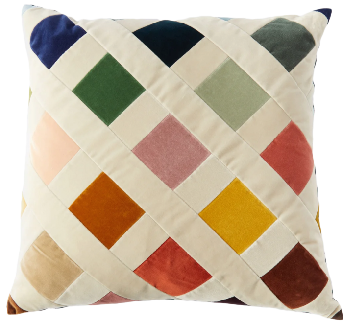 Christina Lundsteen checkerboard cotton-velvet Hennie cushion, €168