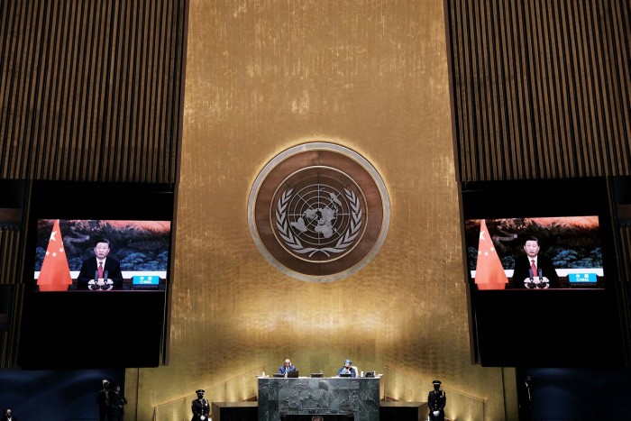 Xi Jinping virtually addresses the UN in September 2021