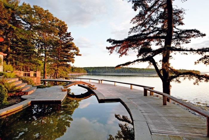 The salt-water pool at August Moon in Maine, designed by Span Architects