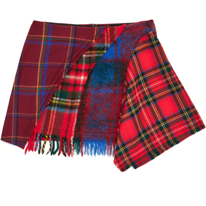 Rave Review Eira tartan skirt made from tartan skirts and vintage blankets, €200