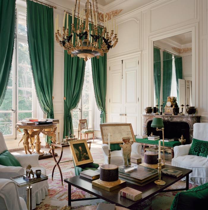 The “Empire” living room at Hôtel d’Orrouer in Paris