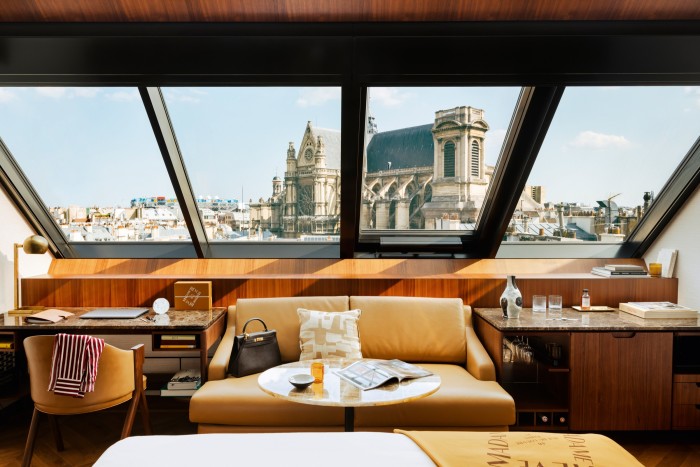 A room with a view of Notre-Dame cathedral at Madame Rêve in Paris