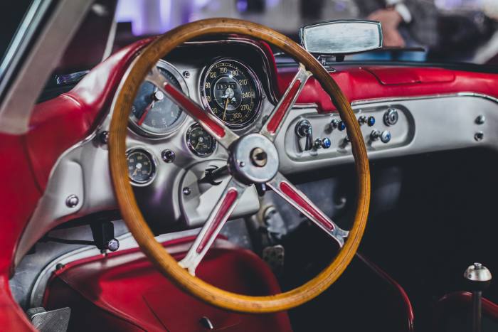 The cockpit of the 300 SLR coupé sold for $142mn in May