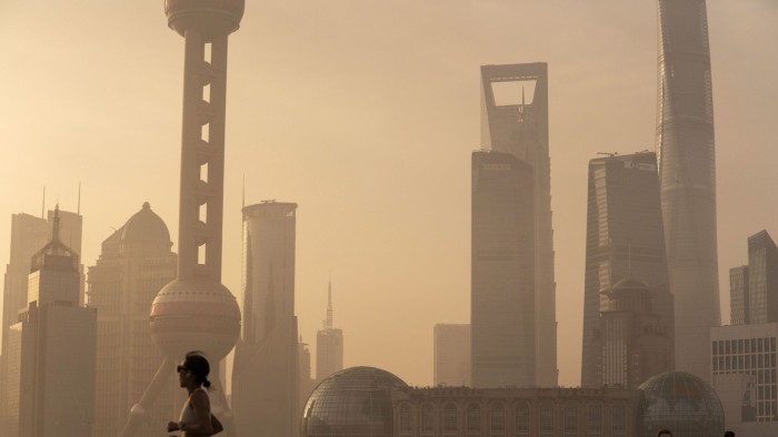 Skyline of financial district in Shanghai