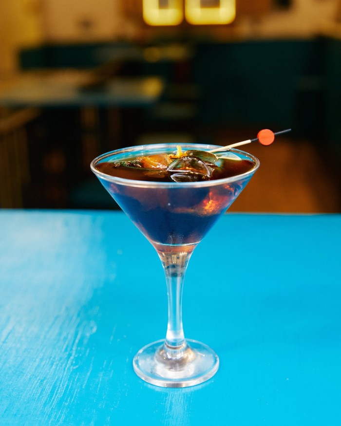  La Concha’s house speciality of vermouth, gin and Campari in a martini glass