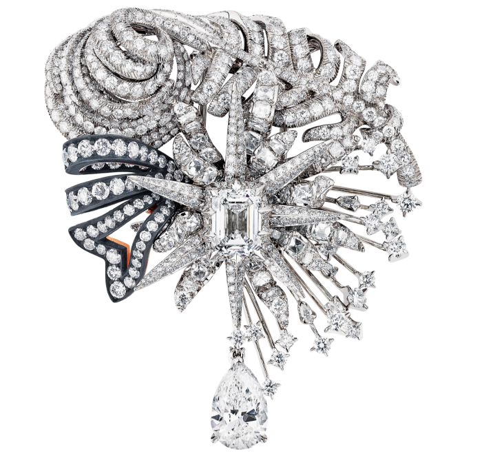 Dior Joaillerie diamond, darkened silver, white-gold and pink-gold Dior à Versailles brooch, POA