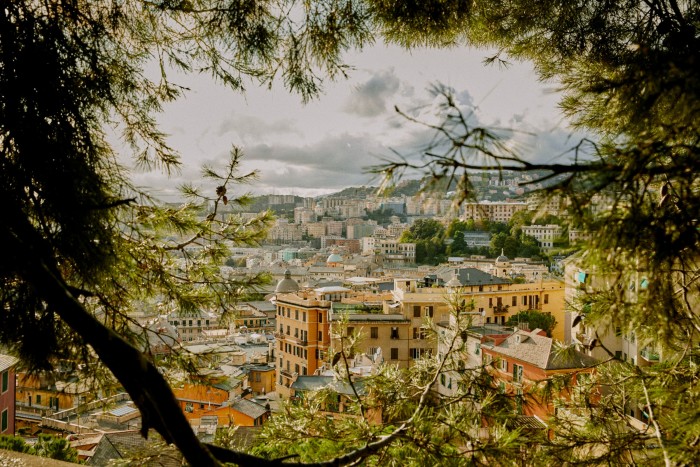 A view of Genoa from Castelletto, a late-19th-century neighbourhood overlooking the old city