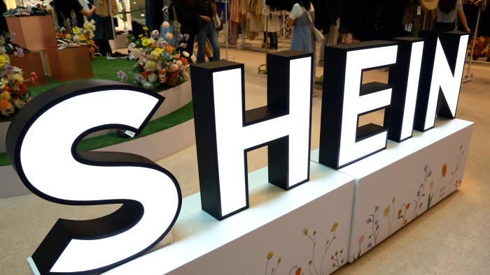 Shein sign at a store in Singapore