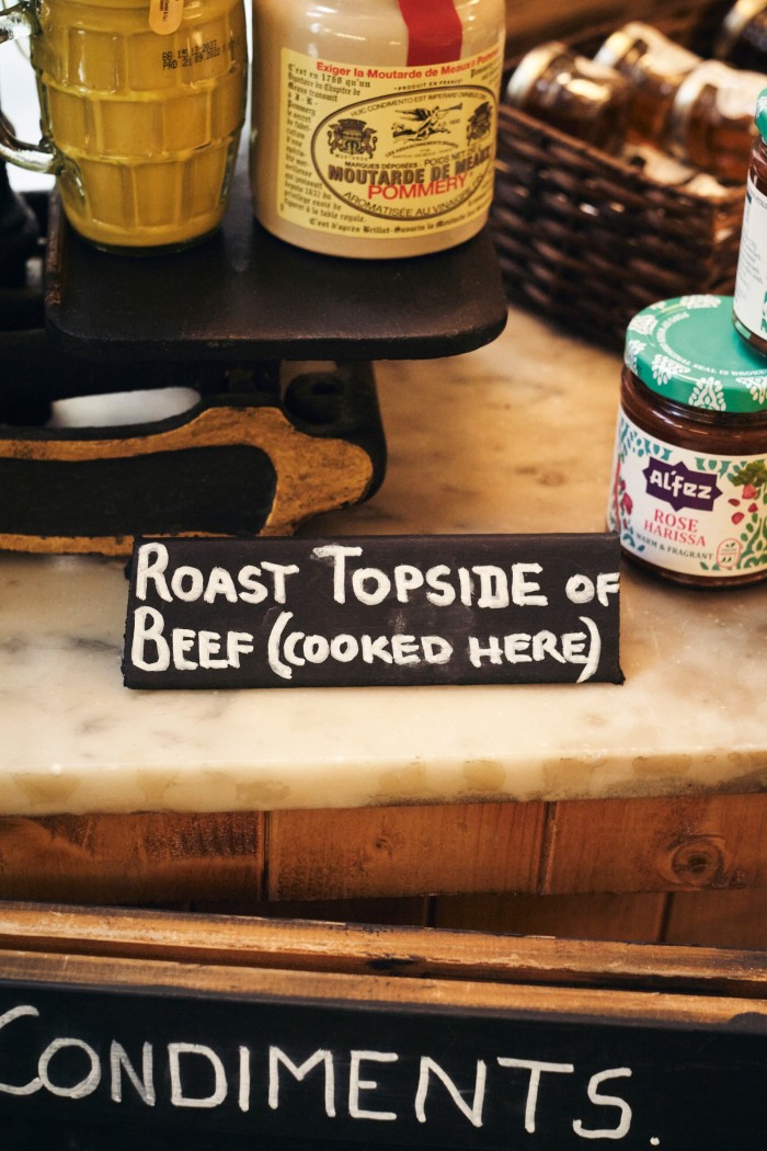 Roast beef topside is a shop speciality