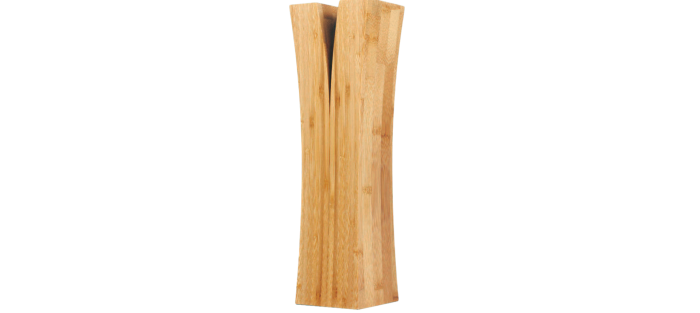 Teori Mōsō bamboo Lin vase, produced in the Mabi area of Okayama, known for its cultivation of high-quality sustainable bamboo, £110, shop.japanhouselondon.uk
