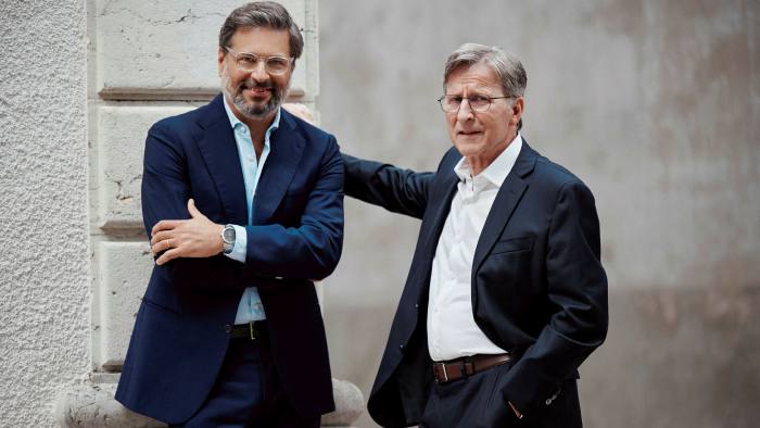 Parmigiani CEO Guido Terreni (left) with founder and revered watch and clock restorer Michel Parmigiani