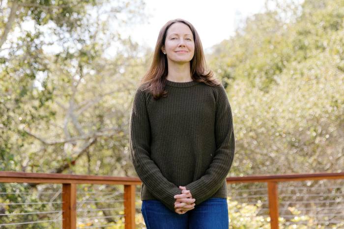 Caroline Gaffney, vice-president of product and chief of staff to the chief executive at LinkedIn, outside her home in Hillsborough, California