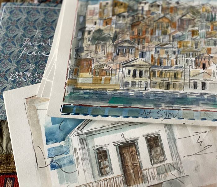 Watercolours of the Greek island of Symi by Kinmonth