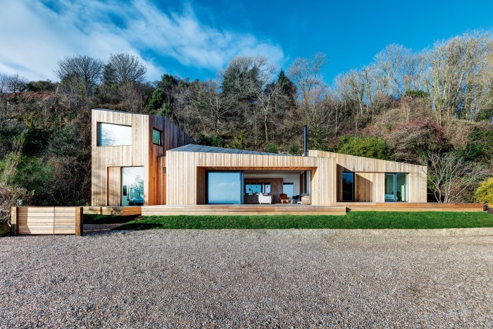 This five-bedroom property on the coast near Lyme Regis is clad in silver‑grey larch to weather with time