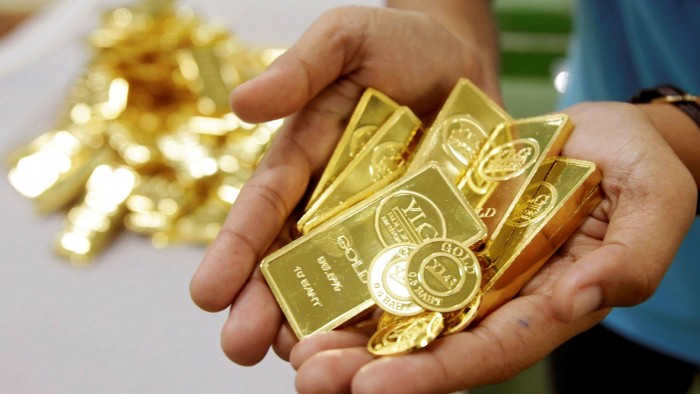 Gold bars and gold coins