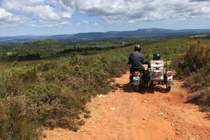 Gusto’s Zayne Dagher drives a guest on a trip through the hills around Gondramaz near Miranda do Corvo in central Portugal