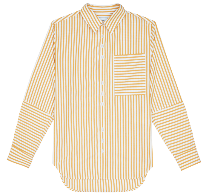 Riley Studio organic-cotton Ochre Stripe shirt, £160