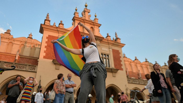 Pro-LGBT activists and their supporters during the annual Krakow Equality March 2020