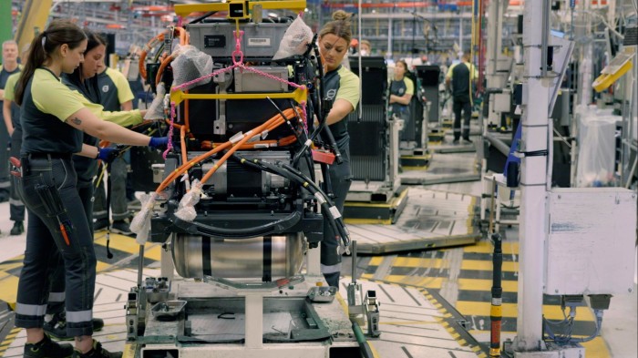 Women working at a Volvo factory