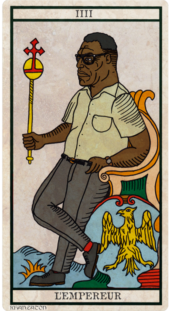 “L’Empereur” from the Black Power Tarot