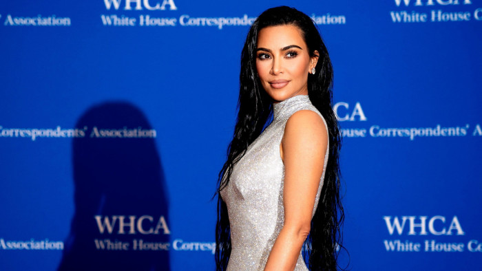 Kim Kardashian poses at an event