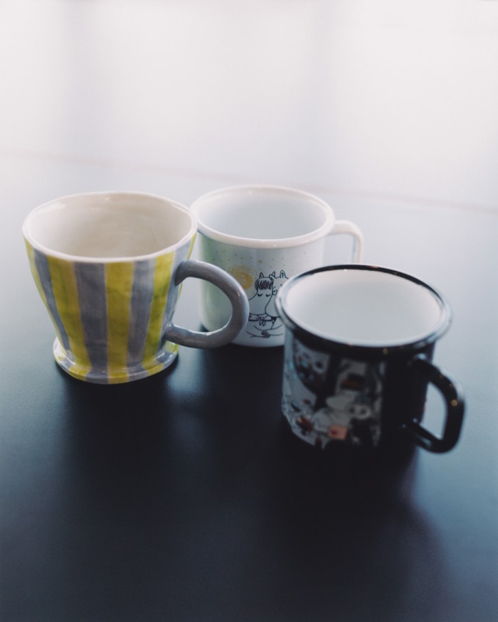 Three mugs from her ‘huge’ collection