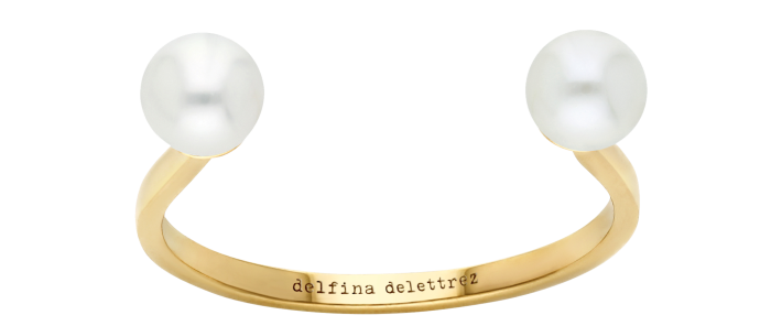 Delfina Delettrez gold and freshwater pearl piercing ring, €660